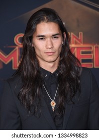 LOS ANGELES - MAR 04:  Booboo Stewart Arrives For The 'Captain Marvel' World Premiere On March 04, 2019 In Hollywood, CA