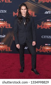 LOS ANGELES - MAR 04:  Booboo Stewart Arrives For The 'Captain Marvel' World Premiere On March 04, 2019 In Hollywood, CA