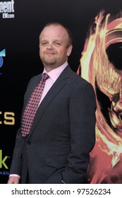 LOS ANGELES - MAR 12:  Toby Jones arrives at the "Hunger Games" Premiere at the Nokia Theater at LA Live on March 12, 2012 in Los Angeles, CA
