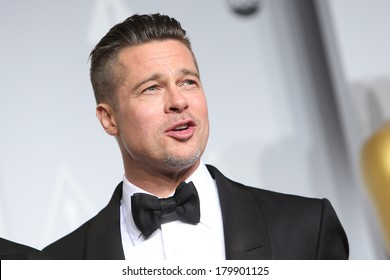 LOS ANGELES - MAR 2:: Brad Pitt  in the press room at the 86th Annual Academy Awards on March 2, 2014 in Los Angeles, California