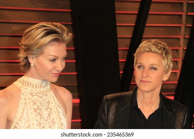 LOS ANGELES - MAR 2:  Portia DeRossi, Ellen DeGeneres at the 2014 Vanity Fair Oscar Party at the Sunset Boulevard on March 2, 2014 in West Hollywood, CA