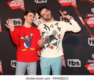 LOS ANGELES - MAR 5:  The Chainsmokers, Andrew Taggart, Alex Pall At The 2017 IHeart Music Awards At Forum On March 5, 2017 In Los Angeles, CA