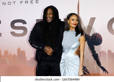 LOS ANGELES - MAR 5:  Marshawn Lynch, Thandie Newton At The 