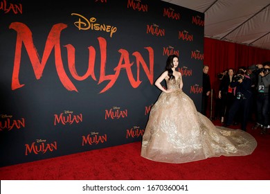 LOS ANGELES - MAR 9:  Yifei Liu at the "Mulan" Premiere at the Dolby Theater on March 9, 2020 in Los Angeles, CA