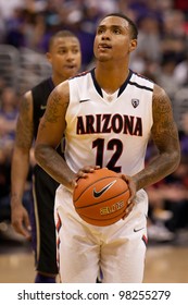 LOS ANGELES - MARCH 12: Arizona Wildcats G Lamont Jones #12 During The NCAA Pac-10 Tournament Basketball Championship Game On March 12 2011 At Staples Center In Los Angeles, CA.