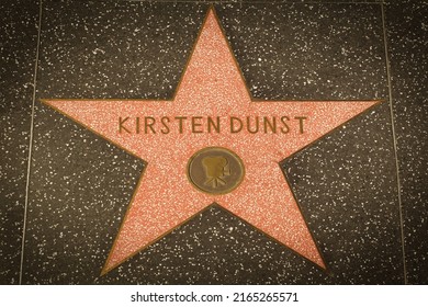 Los Angeles - March 23, 2022: Kristen Dunst's Star On The Hollywood Walk Of Fame