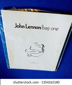 LOS ANGELES - March 25, 2019:  John Lennon/Bag One, A Package Of Drawing Prints Sold By The Beatle And Yoko Ono In The 1970s.