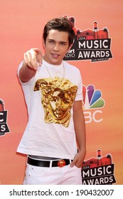 LOS ANGELES - MAY 1:  Austin Mahone At The 1st IHeartRadio Music Awards At Shrine Auditorium On May 1, 2014 In Los Angeles, CA