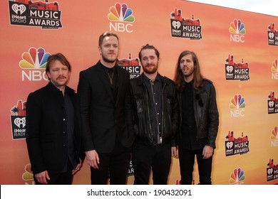 LOS ANGELES - MAY 1:  Ben McKee, Dan Reynolds, Daniel Platzman And Wayne Sermon, Imagine Dragons At The 1st IHeartRadio Music Awards At Shrine Auditorium On May 1, 2014 In Los Angeles, CA