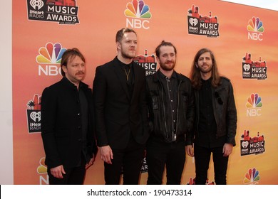 LOS ANGELES - MAY 1:  Ben McKee, Dan Reynolds, Daniel Platzman And Wayne Sermon, Imagine Dragons At The 1st IHeartRadio Music Awards At Shrine Auditorium On May 1, 2014 In Los Angeles, CA