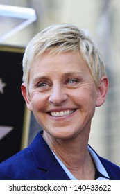 LOS ANGELES - MAY 13: Ellen DeGeneres at a ceremony where Steve Harvey is honored with a star on the Hollywood Walk Of Fame on May 13, 2013 in Los Angeles, California