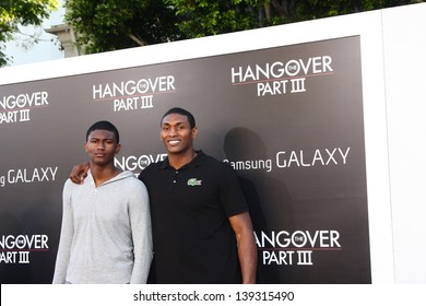 LOS ANGELES - MAY 20:  Metta World Peace (aka Ron Artest) And Son At The 