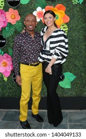 LOS ANGELES - MAY 20:  Montel Williams, Ali Landry At The Lifetime TV Summer Luau At The W Hotel On May 20, 2019 In Westwood, CA