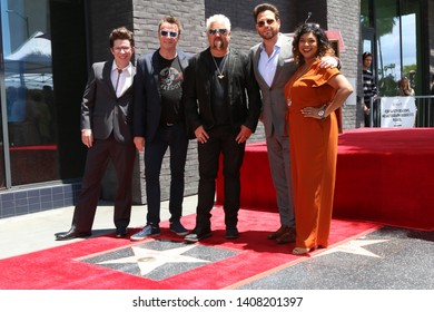 LOS ANGELES - MAY 22:  Justin Warner, Marc Murphy, Guy Fieri, Scott Conant, Aarti Sequeira At The Guy Fieri Star Ceremony On The Hollywood Walk Of Fame On May 22, 2019 In Los Angeles, CA