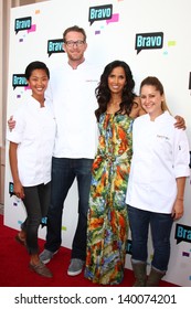 LOS ANGELES - MAY 22:  Kristen Kish, CJ Jacobson, Padma Lakshmi, Brooke Williamson Arrives At The Bravo Media's Event At The ATAS Theater On May 22, 2013 In No. Hollywood, CA