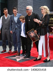 LOS ANGELES - MAY 22:  Matthew McConaughey, Hunter Fieri , Ryder Fieri, Chef Guy Fieri, Kathleen Finch  At The Guy Fieri Star Ceremony On The Hollywood Walk Of Fame On May 22, 2019 In Los Angeles, CA