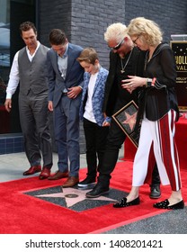 LOS ANGELES - MAY 22:  Matthew McConaughey, Hunter Fieri , Ryder Fieri, Chef Guy Fieri, Kathleen Finch  At The Guy Fieri Star Ceremony On The Hollywood Walk Of Fame On May 22, 2019 In Los Angeles, CA