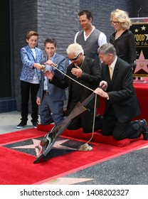 LOS ANGELES - MAY 22:  Ryder Fieri, Hunter Fieri, Matthew McConaughey, Guy Fieri, Kathleen Finch, Gubler At The Guy Fieri Star Ceremony On The Hollywood Walk Of Fame On May 22, 2019 In Los Angeles, CA