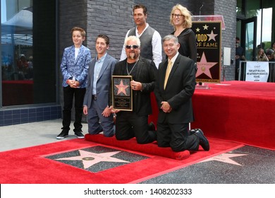 LOS ANGELES - MAY 22:  Ryder Fieri, Hunter Fieri, Matthew McConaughey, Guy Fieri, Kathleen Finch, Gubler At The Guy Fieri Star Ceremony On The Hollywood Walk Of Fame On May 22, 2019 In Los Angeles, CA