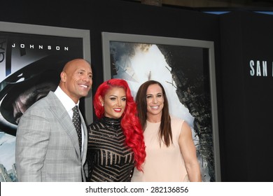 LOS ANGELES - MAY 26:  Dwayne Johnson, Eva Marie, Dany Garcia at the "San Andreas" World Premiere at the TCL Chinese Theater IMAX on May 26, 2015 in Los Angeles, CA