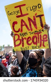 LOS ANGELES - MAY 30, 2020: Participants Of Protest March Against Police Violence Over Death Of George Floyd.