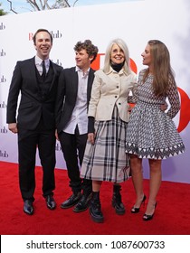 LOS ANGELES, May 6th, 2018: Actress Diane Keaton With Her Family, Son Duke (2nd From Left), And Daughter Dexter (right) At The Premiere Of The Movie Book Club, Held At The Westwood Village Theatre.