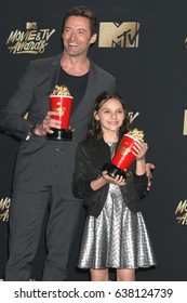 LOS ANGELES - MAY 7:  Hugh Jackman, Dafne Keen At The MTV Movie And Television Awards On The Shrine Auditorium On May 7, 2017 In Los Angeles, CA