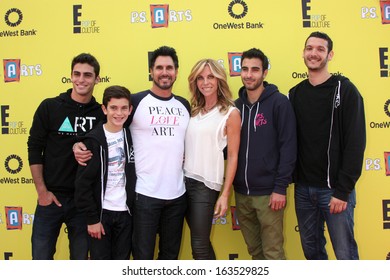 LOS ANGELES - NOV 17:  Don Diamont, Cindy Ambuehl, Sons At The P.S. Arts Express Yourself 2013 At Barker Hanger On November 17, 2013 In Santa Monica, CA