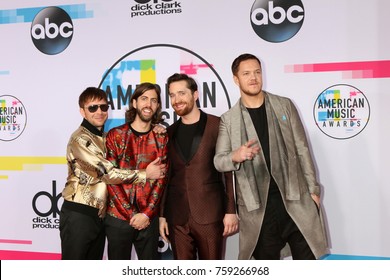 LOS ANGELES - NOV 19:  Ben McKee, Daniel Wayne Sermon, Daniel Platzman, Dan Reynolds, Imagine Dragons At The American Music Awards 2017 At Microsoft Theater On November 19, 2017 In Los Angeles, CA