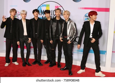 LOS ANGELES - NOV 19:  BTS, Jungkook, Jimin, V, Suga, Jin, J-Hope, Rap Monster at the American Music Awards 2017 at Microsoft Theater on November 19, 2017 in Los Angeles, CA