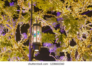 Los Angeles, NOV 19: Night View Of The Beautiful Christmas Lights Of The Grove On NOV 19, 2018 At Los Angeles