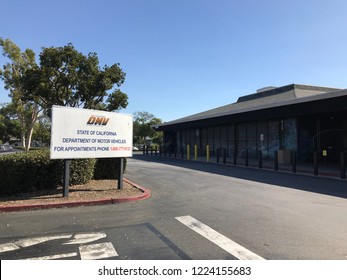 LOS ANGELES, NOV 3rd, 2018: The DMV sign next to the DMV field office in Culver City, California.