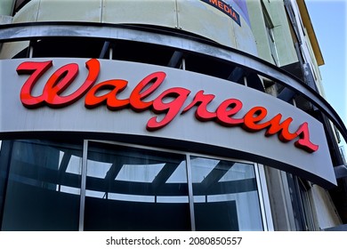 Los Angeles - November 24, 2021:
Walgreens Drug Store signage in Hollywood