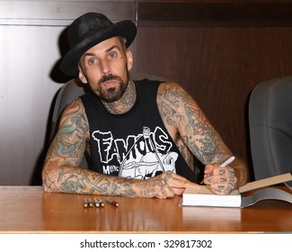 LOS ANGELES - OCT 20:  Travis Barker at the Travis Barker Bookisgning at the Basnes and Noble at The Grove on October 20, 2015 in Los Angeles, CA