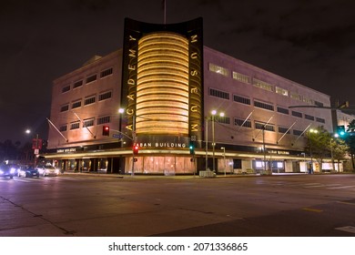 Los Angeles - October 23, 2021: Academy Museum Of Motion Pictures Night Exterior