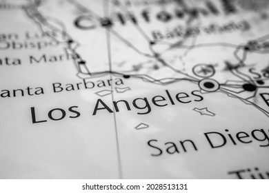Los Angeles on the map of USA