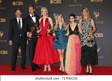 LOS ANGELES - SEP 17:  J Nording, A Skarsgard, N Kidman, R Witherspoon, Zoe Kravitz, Laura Dern at the Emmy Awards - Press Room at the JW Marriott Ballroom on September 17, 2017 in Los Angeles, CA
