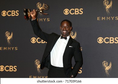 LOS ANGELES - SEP 17:  Sterling K Brown at the 69th Primetime Emmy Awards - Press Room at the JW Marriott Gold Ballroom on September 17, 2017 in Los Angeles, CA