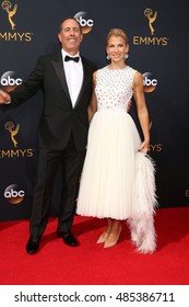LOS ANGELES - SEP 18:  Jerry Seinfeld, Jessica Seinfeld at the 2016 Primetime Emmy Awards - Arrivals at the Microsoft Theater on September 18, 2016 in Los Angeles, CA