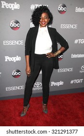 LOS ANGELES - SEP 26:  Jerrika Hinton At The TGIT 2015 Premiere Event Red Carpet At The Gracias Madre On September 26, 2015 In Los Angeles, CA