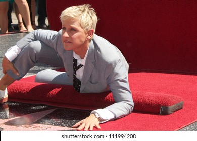 LOS ANGELES - SEP 4:  Ellen DeGeneres at the Hollywood Walk of Fame Ceremony for Ellen Degeneres at W Hollywood on September 4, 2012 in Los Angeles, CA