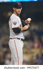 LOS ANGELES - SEPT 22: San Francisco Giants Starting Pitcher Madison Bumgarner #40 During The Major League Baseball Game On Sept 22, 2011 At Dodger Stadium In Los Angeles, CA