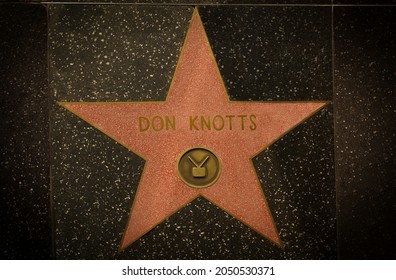 Los Angeles - September 25, 2021: Don Knotts Star On The Hollywood Walk Of Fame