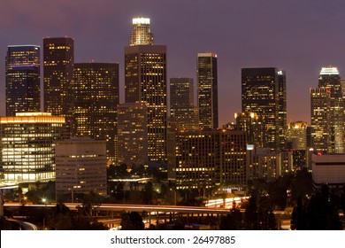 Los Angeles Skyline At Night