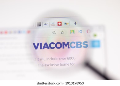 Los Angeles, USA - 1 February 2021: Viacom CBS Viacomcbs Website Page. Viacomcbsnordics.com Logo On Display Screen, Illustrative Editorial