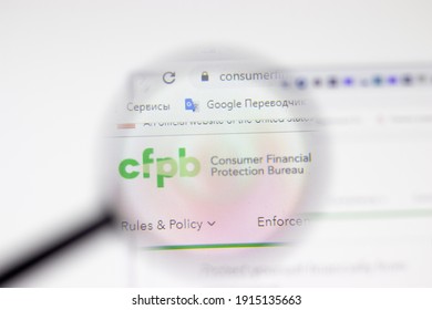 Los Angeles, USA - 1 February 2021: CFPB Consumer Financial Protection Bureau Website Page. Consumerfinance.gov Logo On Display Screen, Illustrative Editorial