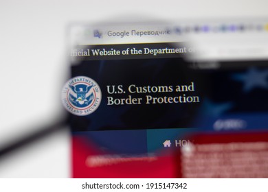 Los Angeles, USA - 1 February 2021: US Customs And Border Protection Website Page. Cbp.gov Logo On Display Screen, Illustrative Editorial