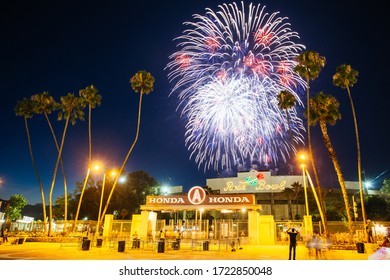 Los Angeles, USA - 4 July: July 4th Fireworks And Celebrations Over The Rose Bowl In Pasadena In 2014.