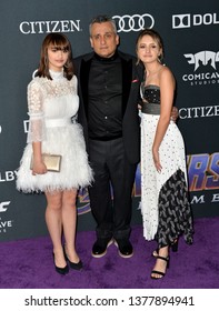 LOS ANGELES, USA. April 22, 2019: Joe Russo, Ava Russo & Leah Russo At The World Premiere Of Marvel Studios' 