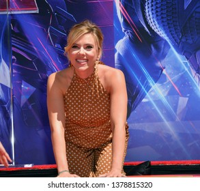 LOS ANGELES, USA. April 23, 2019: Scarlett Johansson At The Handprint Ceremony For The Cast Of 